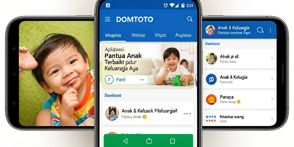 Tampilan antarmuka DOMTOTO dengan fitur Pantau Anak yang intuitif.