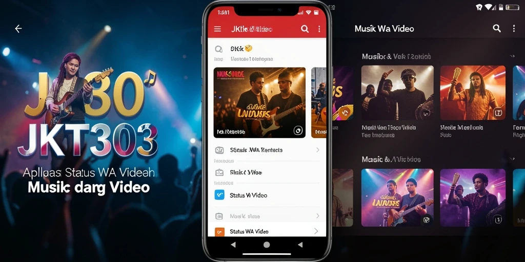 Tampilan utama JKT303 dengan pilihan video Status WA