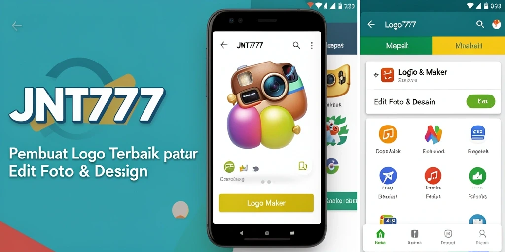 Tampilan antarmuka pengguna JNT777 untuk pembuat logo yang menarik.