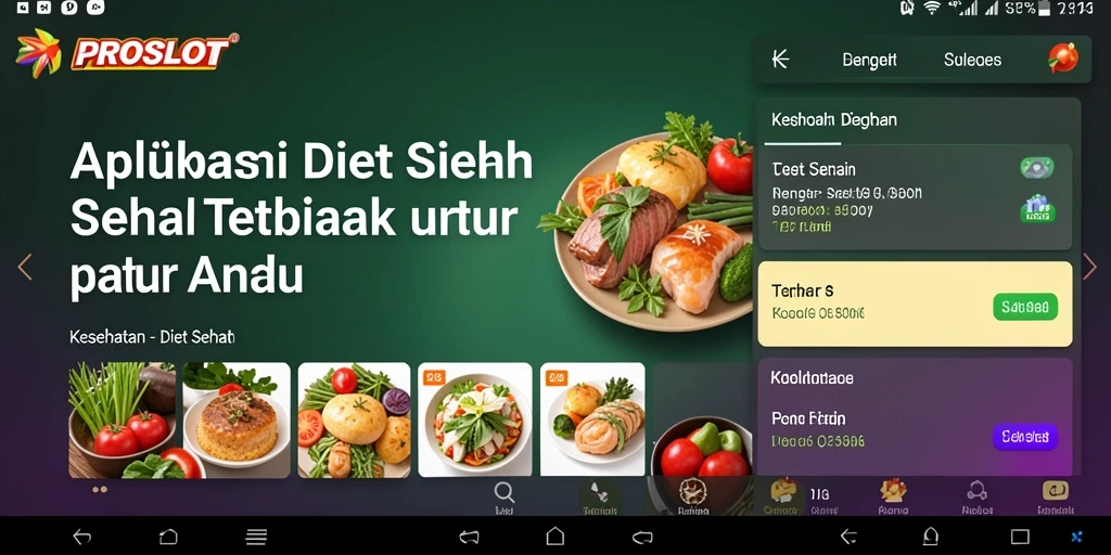 Antarmuka PROSLOT yang sederhana dan informatif untuk Diet Sehat.