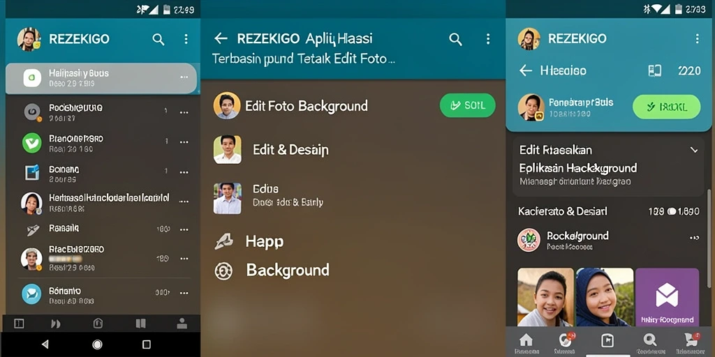 Antarmuka aplikasi REZEKIGO saat menghapus background gambar.